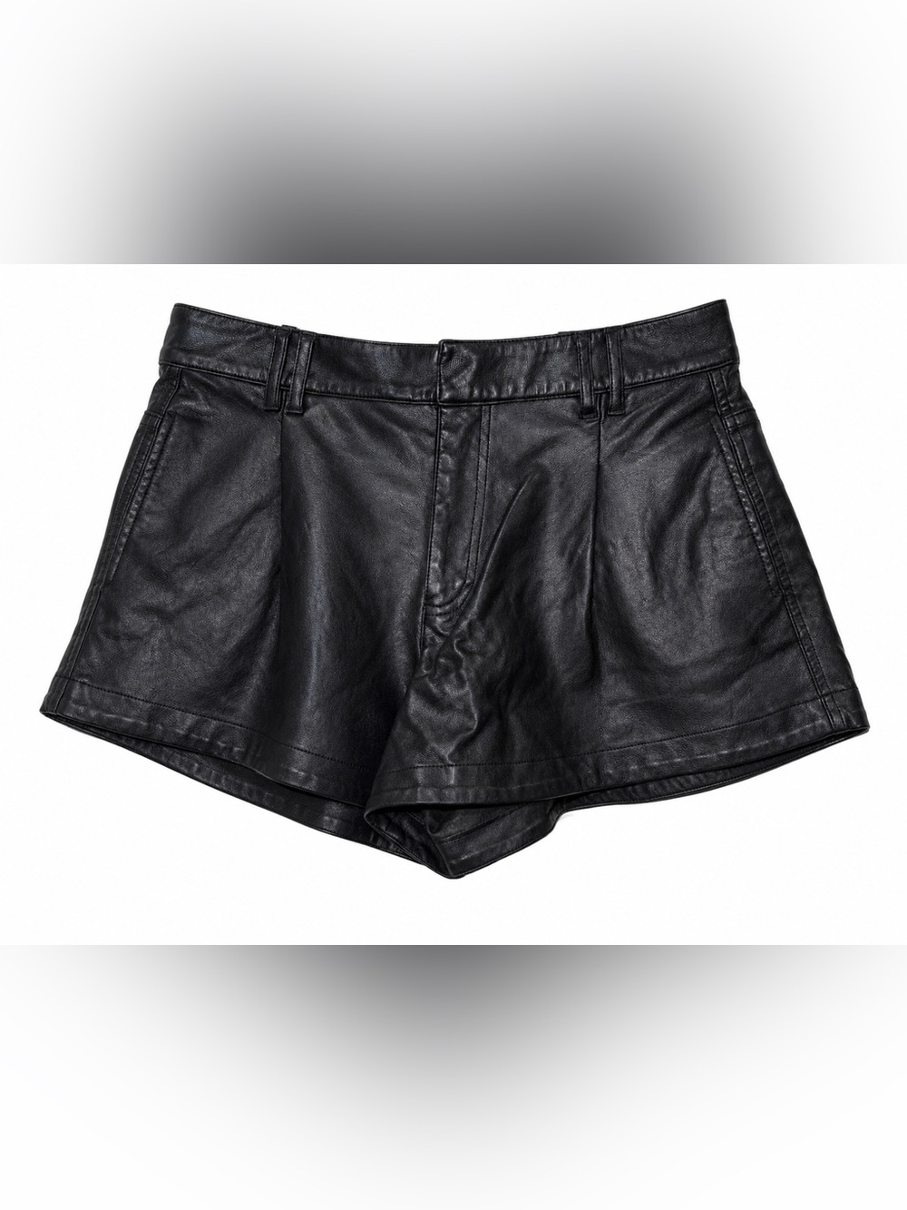 We The Free Vegan Leather Pleated Shorts 28 Black High Rise Moto Indie Sleaze